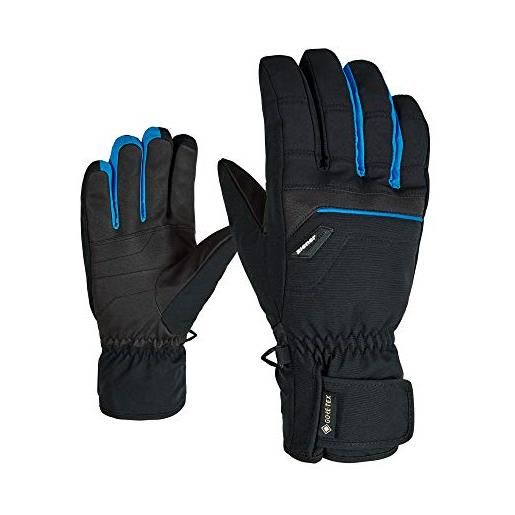 Ziener glyn gtx plus warm, guanti da sci/sport invernali, impermeabili, traspiranti, caldi, gore-tex. Uomo, nero/blu persian, 11