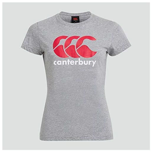 Canterbury ccc logo, t-shirt donna, bianco brillante, 8