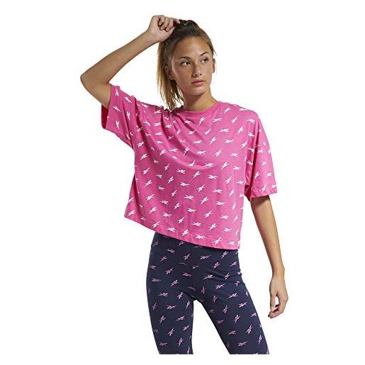 Reebok te aop vector tee maglietta da donna, donna, maglietta, gj0671_2xl, fucsia (prpict), xxl