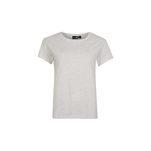 O'NEILL essential roundneck shortsleeve t-shirt, casual logo rundhalsshirt, argento melee, l xl donna