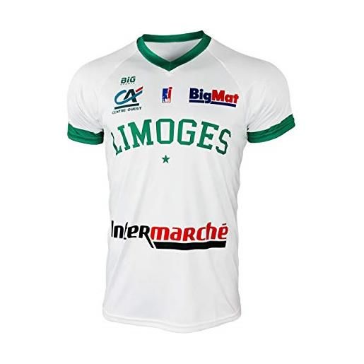 Limoges CSP csp limoges - maglia ufficiale per casa 2019-2020, basketball da bambino, bambini, maillot_dom_limoges, bianco, fr: xxs (taille fabricant: 12 ans)