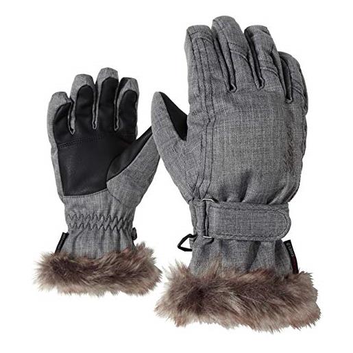 Ziener lim girls glove junior, guanti da sci. Donna, grey pepita, 5