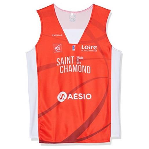 Saint Chamond Basket saint chamond - maglia ufficiale da basket per bambini, stagione 2019-2020, bambini, maillot_ext_stchamond, rosso, fr: xxs (taille fabricant: 12 ans)