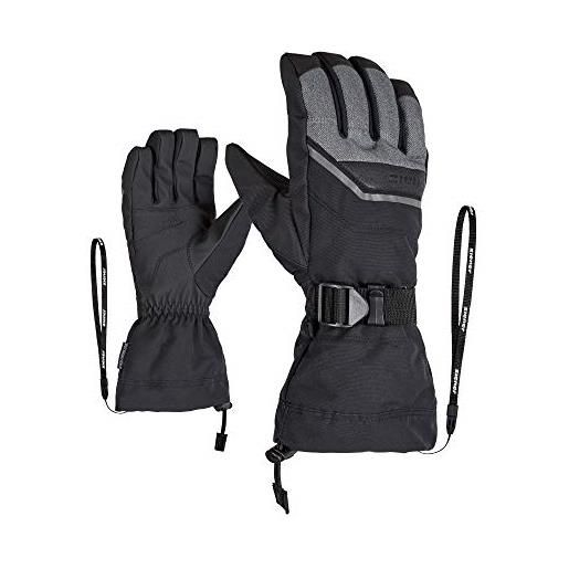 Ziener gillian as, guanti da sci/sport invernali, impermeabili, traspiranti unisex-adulto, nero, 7