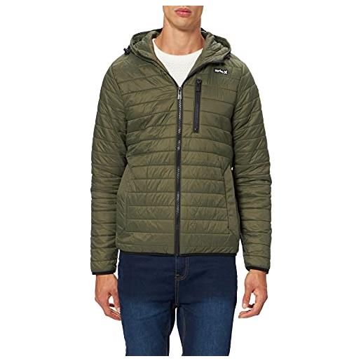 Hurley , m balsam quilted packable jacket uomo, newprint or black/wht, s