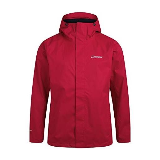 Berghaus oakshaw shell, giacca impermeabile uomo, rosso alto, xs