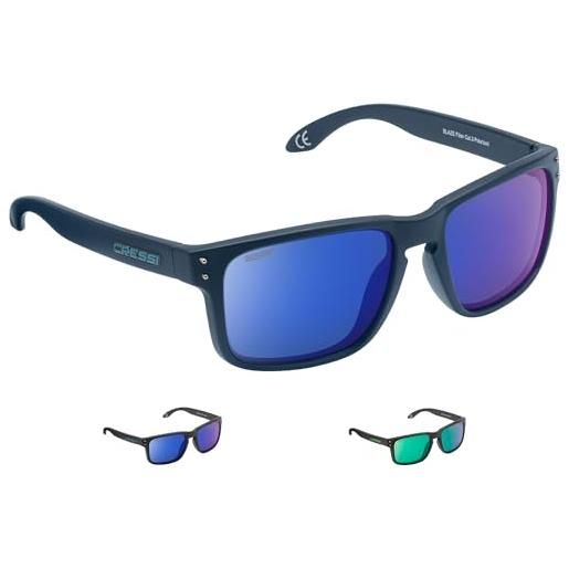 Cressi blaze sunglasses occhiali da sole con lenti htc polarizzate e idrorepellenti, unisex adulto, acquamarina