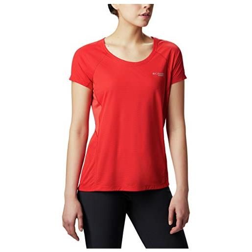 Columbia titan ultra ii - maglietta a maniche corte da donna, donna, 1842481, scintilla rossa. , xs