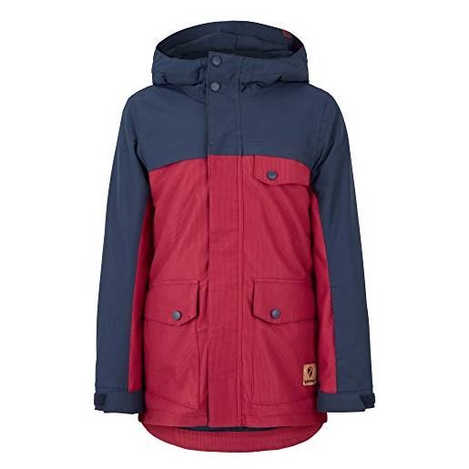 Ziener apako junior - giacca da sci invernale per bambini, impermeabile, antivento, calda, rimovibile, bambino, 207905, rosso pepper cord, 116