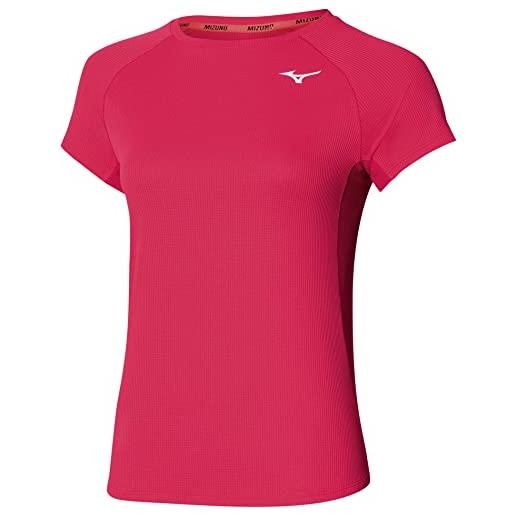 Mizuno dryaeroflow - maglietta da donna, donna, t-shirt, j2ga1709, rosso rosato, xl