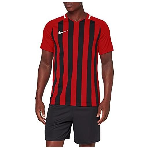 Nike striped division iii short sleeve jersey, maglia maniche corte uomo, university red/white/black/(black), l