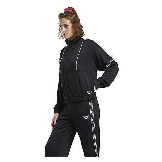 Reebok cl f vector tape tracktop giacca donna, donna, giacca, ft6324, nero , xl