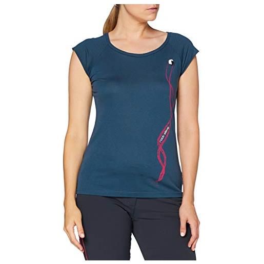 Ferrino - row line t-shirt woman tg s denim t-shirt, donna, blu, 42