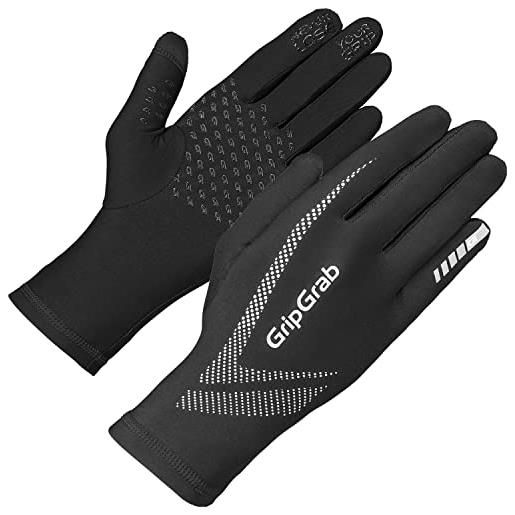 GripGrab running ultralight thin full-finger summer touchscreen, guanti da corsa unisex-adult, nero, xl