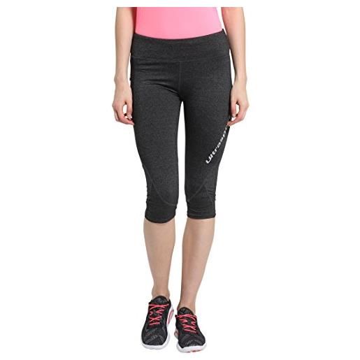 Ultrasport cara, pantalone da corsa/da allenamento a ¾ woman (fitness &), grigio scuro miscela, xs