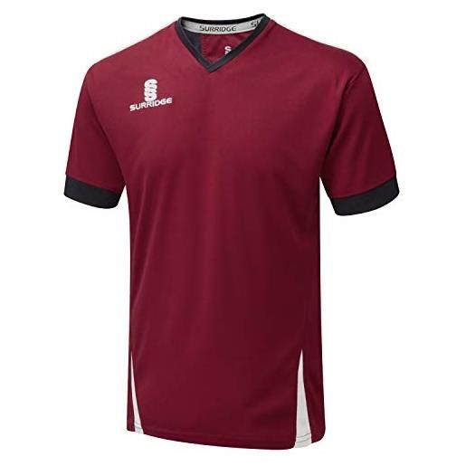 Surridge Sports - camicia da allenamento unisex per bambini, unisex - bambini, camicia, sur365blk/amb/wh-lj, nero/ambro/bianco, l