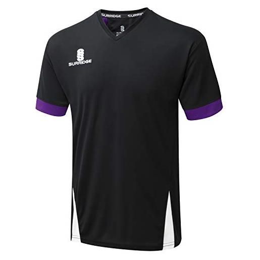 Surridge Sports - maglia da allenamento unisex per bambini, unisex - bambini, camicia, sur365blk/amb/wh-mj, nero/ambro/bianco, m