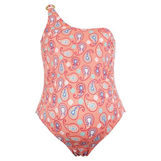 Splash About women's maternity swimming costume-asymmetric paisley print, size 10, peach