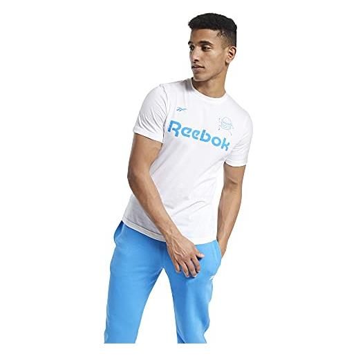 Reebok gs seasonal graphic tee, maglietta uomo, bianco, 3xl