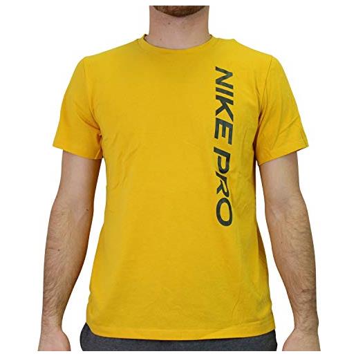 Nike pro top npc burnout t-shirt uomini t-shirt, uomo, dark sulfur/sequoia, xl