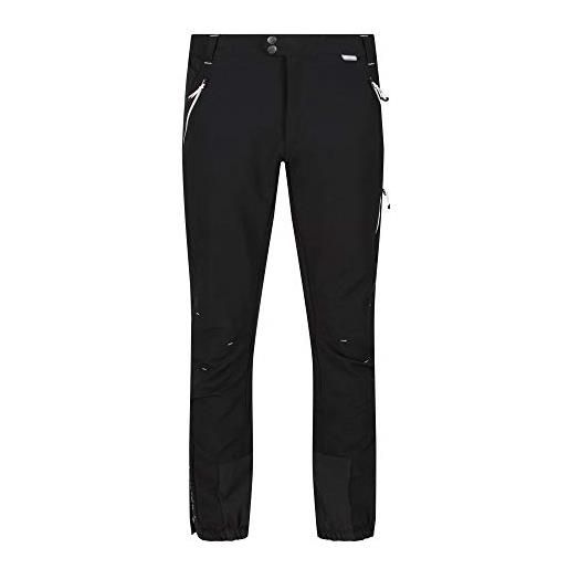 Regatta mountain winter trousers - pantaloni elasticizzati da uomo con vita elasticizzata e tasche con zip, colore: nero/nero, taglia: 4xl