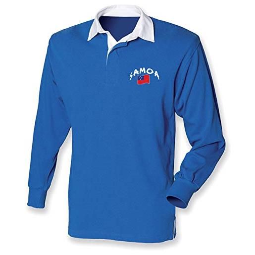 Supportershop - polo rugby ls samoa da bambino, bambini, 5060672804561, blu, fr: m (taille fabricant: 7-8 ans)