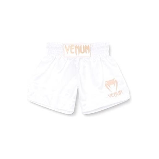 Venum classic, pantaloncini muay thai unisex - adulto, nero/bianco, xl