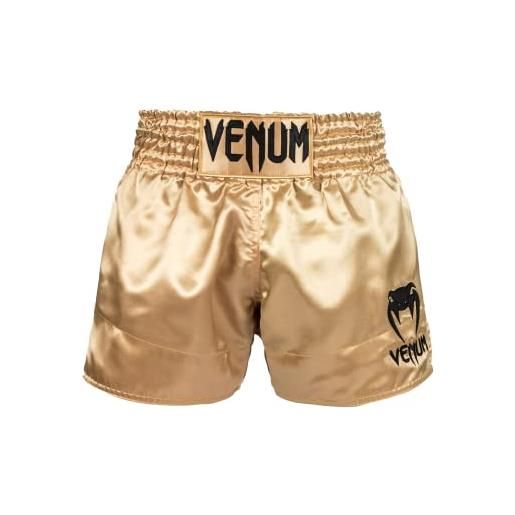 Venum classic, pantaloncini muay thai unisex - adulto, nero/oro, l