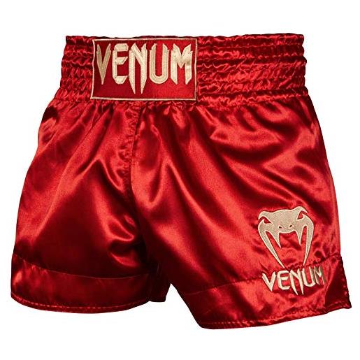 Venum classic, pantaloncini muay thai unisex - adulto, nero/oro, s
