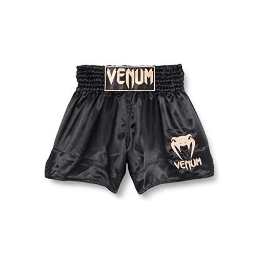 Venum classic, pantaloncini muay thai unisex - adulto, nero/rosso, xl
