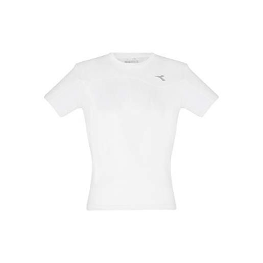 Diadora, team t-shirt jungen-weiß, rot, s, oberbekleidung bambino, bianco, s