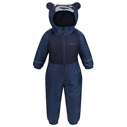 Regatta bimbo 0-24 mudplay iii mono de bebe ligero y resistente al agua con termoaislamiento thermguard giacca, dark denim, 6-12 mesi (74-80cm)