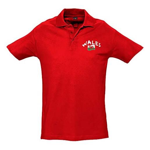 Supportershop - polo rugby galles per bambino, bambini, 5060672804073, rosso, fr: l (taille fabricant: 8 ans)