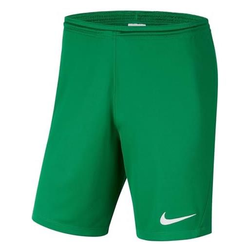 Nike dri-fit park 3, pantaloncini da calcio uomo, pino verde/bianco, xl