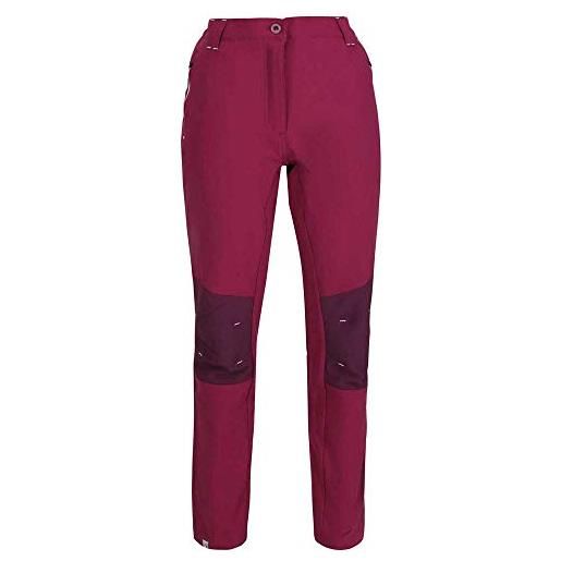 Regatta questra ii pantaloni con tessuto elastico softshell, traspirante, isolante e idrofobo trousers donna purple potion/prune, 20