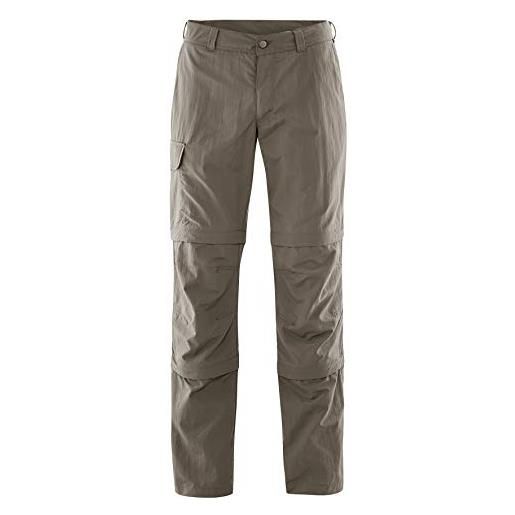 maier sports, pantaloni convertibili uomo saale, grigio (graphite), s (modello corto)