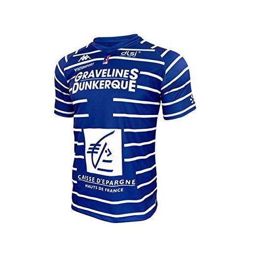 BCM Gravelines Dunkerque gravelines-dunkerque - maglia ufficiale da basket per bambini, bambini, maillot_ext_gravelines, blu, fr: xxs (taille fabricant: 10 ans)