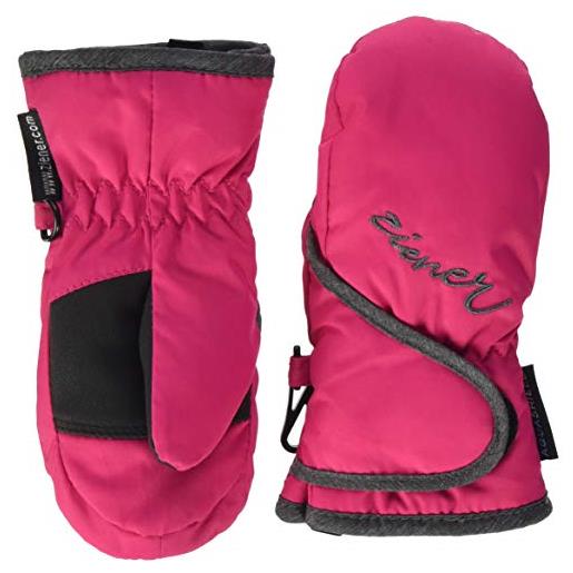Ziener lollo - guanti da sci, unisex, per bambini, unisex - bambini, 191950, rosa (pop pink), mélange scuro, 80 cm