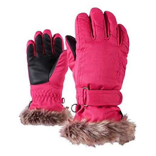Ziener lim girls glove junior, guanti da sci/sport invernali, caldi, traspiranti. Bambina, leo, set da 3