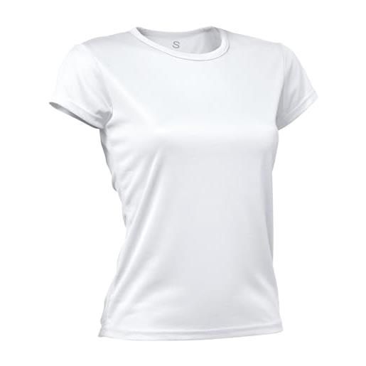 Asioka 356/16 maglietta tecnica a maniche corte, donna, donna, 356/16 blanco s, bianco, s