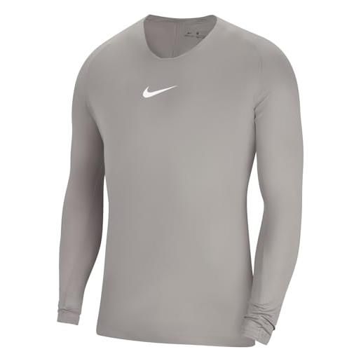 Nike av2609-057 dri-fit park first layer maglia lunga uomo pewter grey/white taglia m