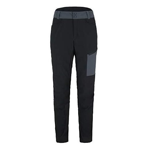 Ziener neres, pantaloni ibridi in softshell, parte anteriore antivento, retro impermeabile. Uomo, nero, 54