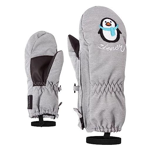 Ziener baby le zoo minis - guanti da sci/sport invernali |caldi, traspiranti, grigio (melange), 104