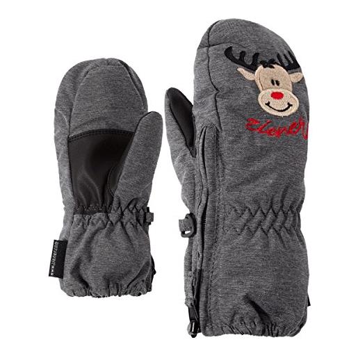 Ziener baby le zoo minis - guanti da sci/sport invernali |caldi, traspiranti, grigio (melange), 116