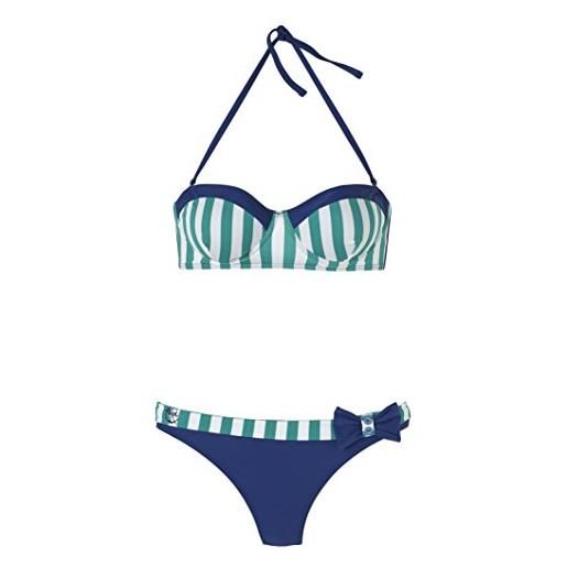 Beco bikini donna stanghette marinai romance, multicolore (blu/verde), 36
