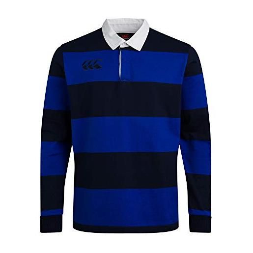 Canterbury long sleeve retro hoop, maglia uomo, blu porcellana, s