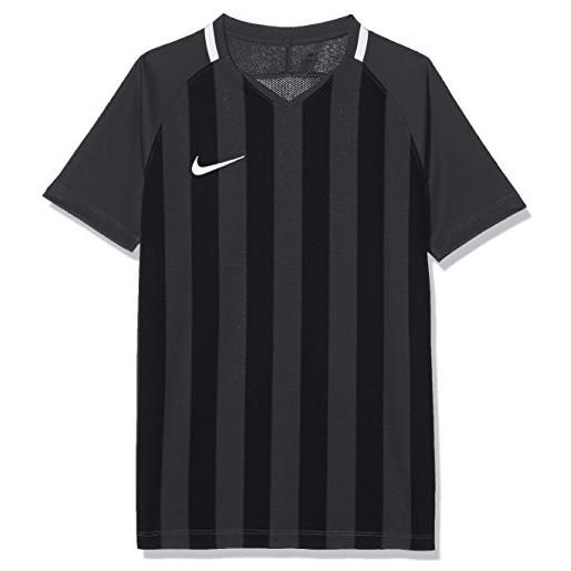 Nike y nk strp dvsn iii jsy ss t-shirt, bambino, anthracite/black/white/(white), m