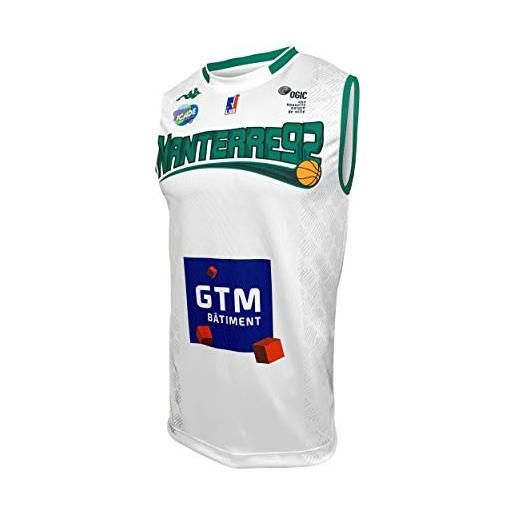 Nanterre 92 nanerre 92 - maglia ufficiale da basket per bambini, bambini, maillot_dom_nanterre, bianco, fr: xxs (taille fabricant: 10 ans)