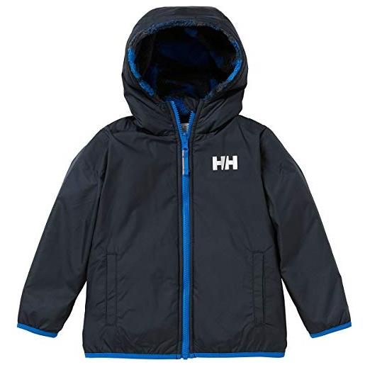 Helly Hansen giacca reversibile unisex per bambini, 598 blu navy camo, 4