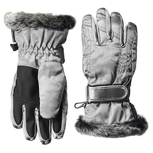 Ziener berghaus lim girls glove junior, guanti da sci/sport invernali. Bambina, nero (zebra print), 7.5